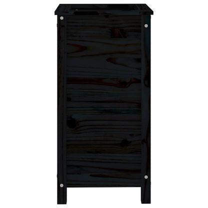 Jardinera Madera Maciza De Pino Negro 40x40x78 Cm_3