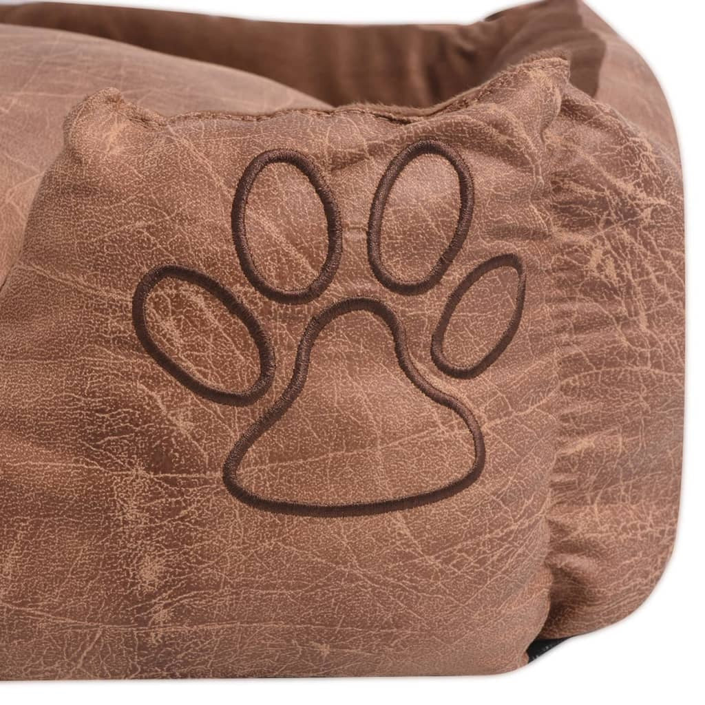 Vidaxl Cama Para Perro Con Cojín Pu Cuero Artificial Talla M Beige_2