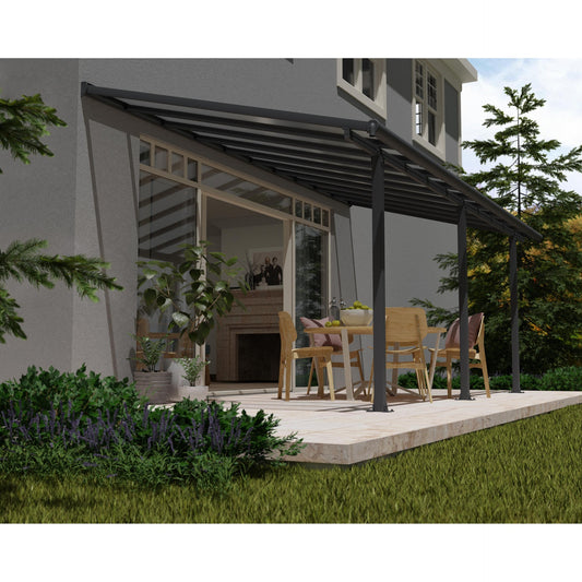 Pérgola adosada Olympia 619x294 gris
