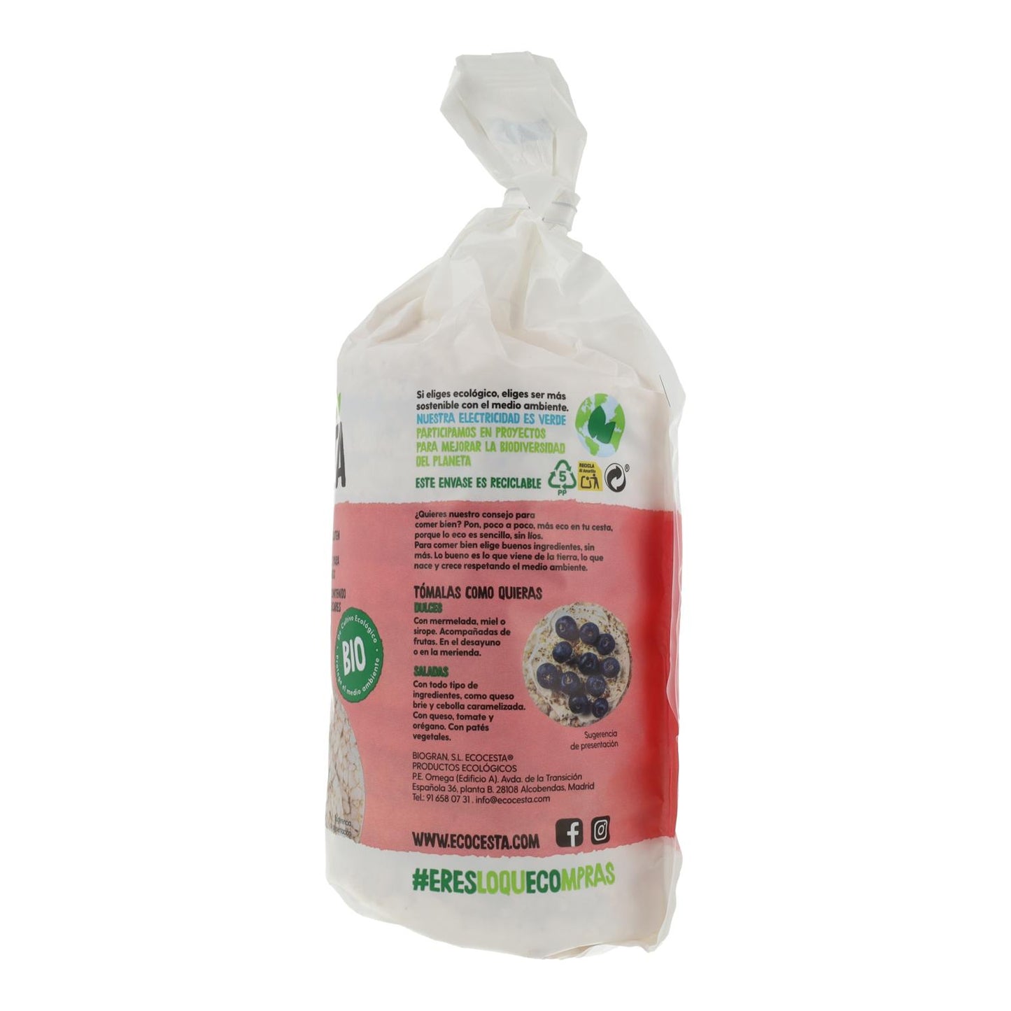 Tortitas de Arroz sin sal añadida Bio Ecocesta 15 gr