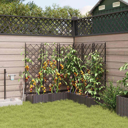 Macetero De Jardín 5 Uds. Marrón 120 X 120 X 126 Cm Pp_1