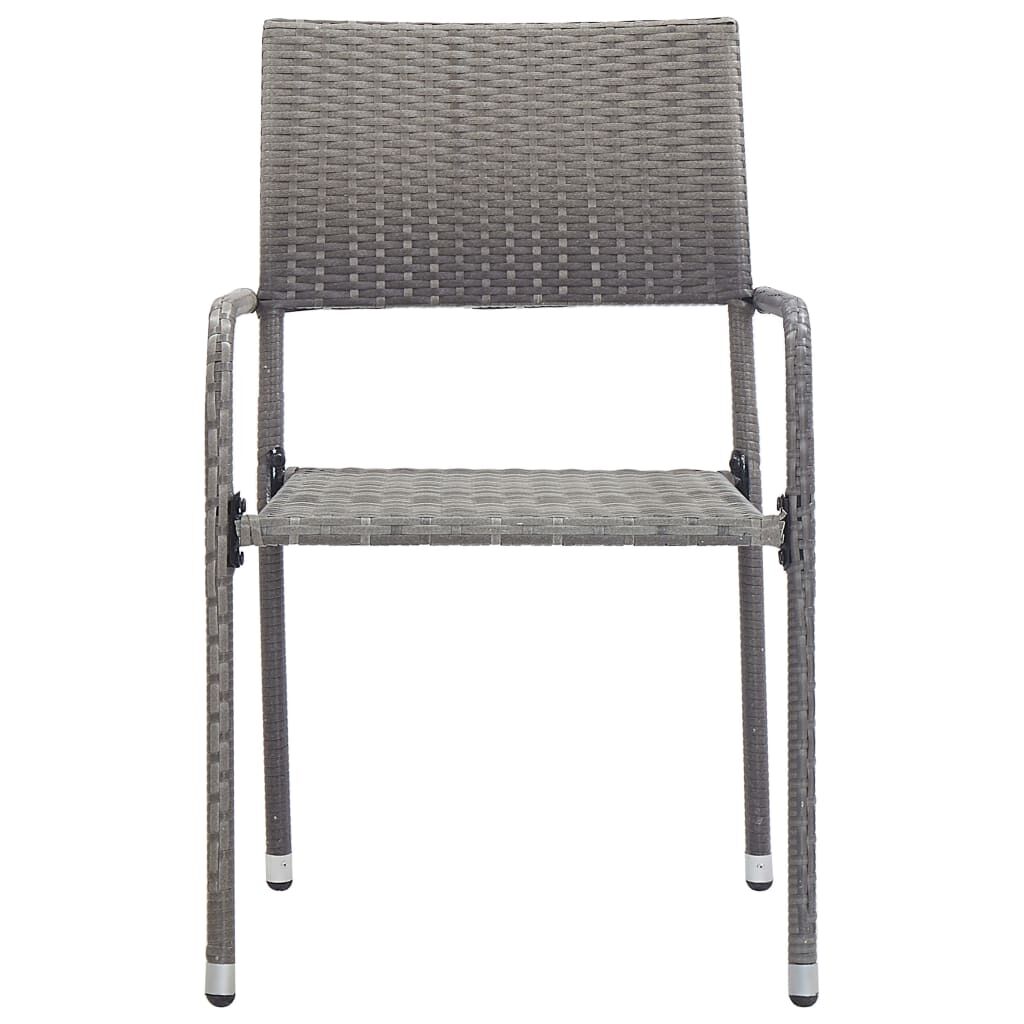Vidaxl Juego De Comedor Para Jardín 5 Piezas Ratán Sintético Gris_4