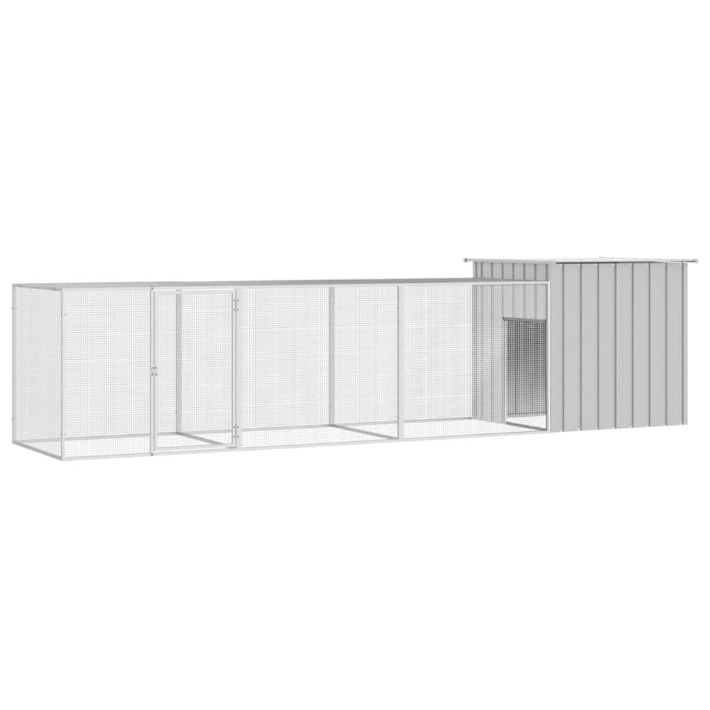 Vidaxl Gallinero De Acero Galvanizado Gris 400x91x100 Cm_0