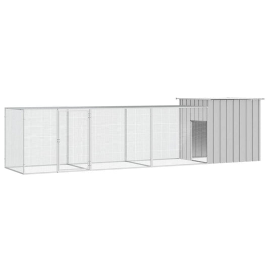 Vidaxl Gallinero De Acero Galvanizado Gris 400x91x100 Cm_0