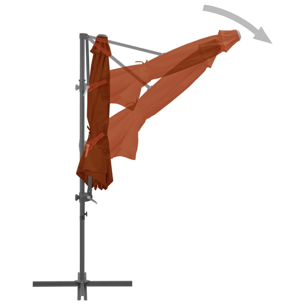 Vidaxl Sombrilla De Jardín Voladiza Con Palo De Acero Terracota 300 Cm_4