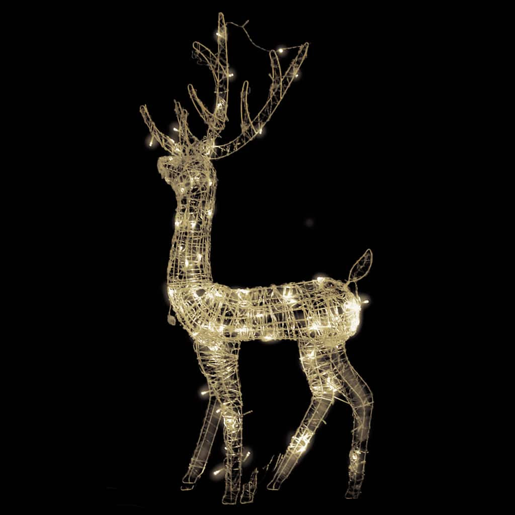 Vidaxl Adorno Reno De Navidad Acrílico Blanco Cálido 140 Leds 120 Cm_3