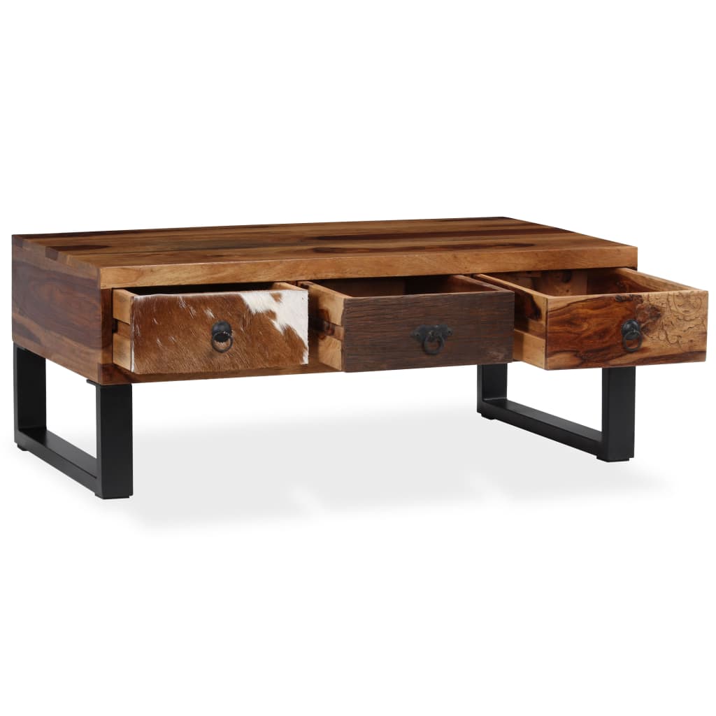 Mesa De Centro De Madera Maciza Sheesham 90x50x35 Cm_2