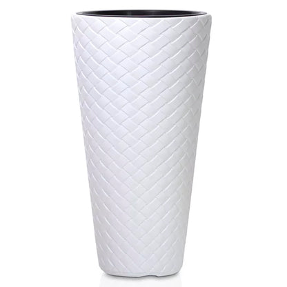 Macetero Slim Matuba 57l., Con Depósito, Dimensiones (mm) 400x400x780, Color Blanco_0