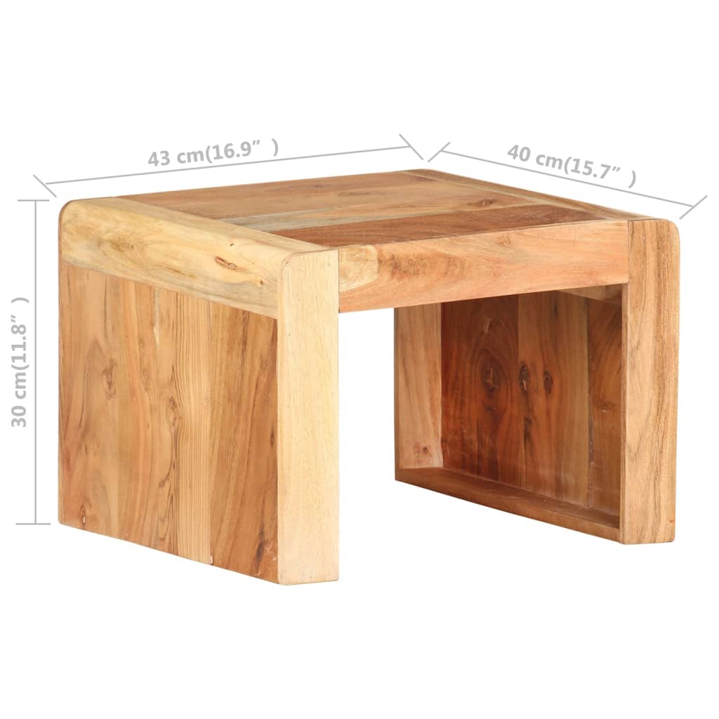 Mesa Auxiliar De Madera Maciza De Acacia 43x40x30 Cm_4