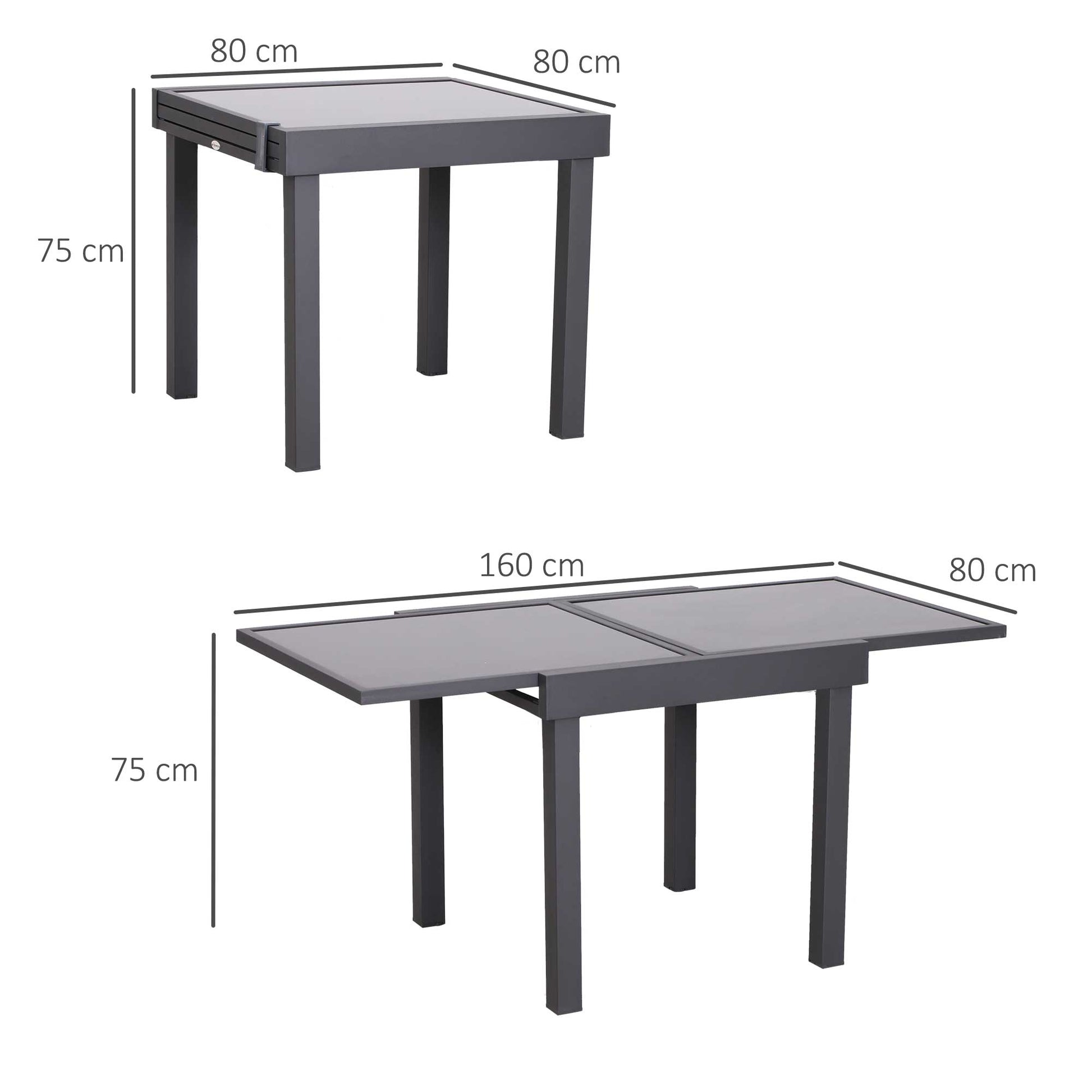 Outsunny Mesa De Jardín Mesa Extendida Mesa De Comedor Carga 50kg Para Terraza_2