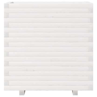 Jardinera De Madera Maciza De Pino Blanca 70x40x72 Cm_4