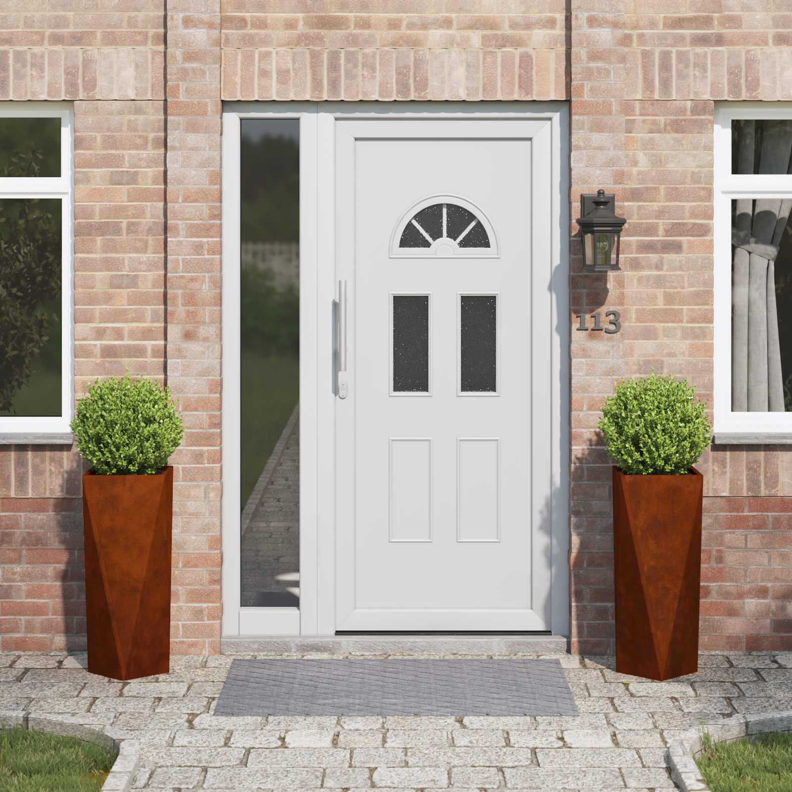 Jardinera 2 Pcs Oxidado 30 X 30 X 75 Cm Acero Autopatinable_1