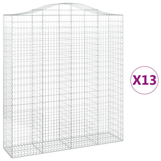 Cestas De Gaviones 13 Uds Forma De Arco Hierro 200x50x220/240cm_0