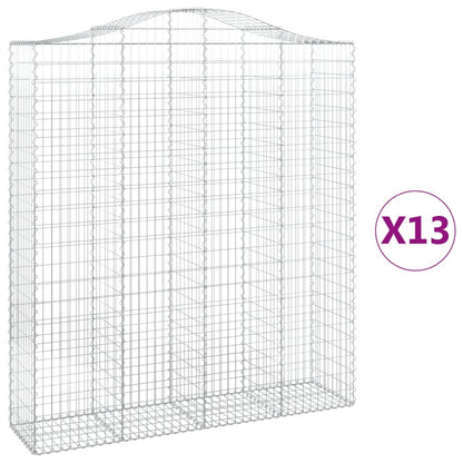 Cestas De Gaviones 13 Uds Forma De Arco Hierro 200x50x220/240cm_0