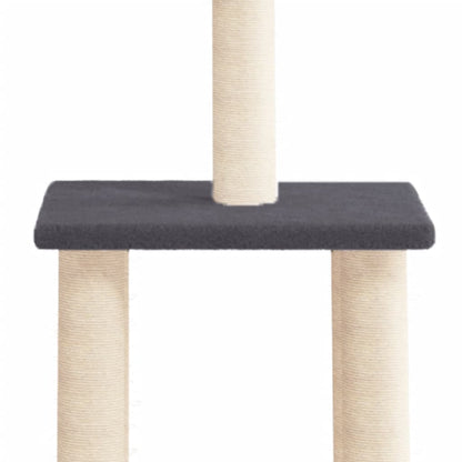 Rascador Para Gatos Con Postes De Sisal Gris Oscuro 85,5 Cm_3