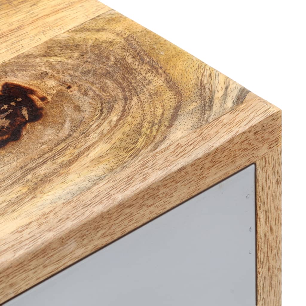 Mesita De Noche De Madera Maciza De Mango 40x35x50 Cm_3