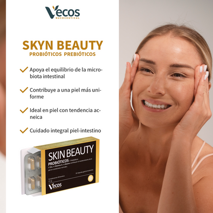 Skin Beauty Probióticos Vecos 30 Cápsulas | Para Piel Con Imperfecciones Y Brotes De Acné | 9 Billones Ufc + Fos_3
