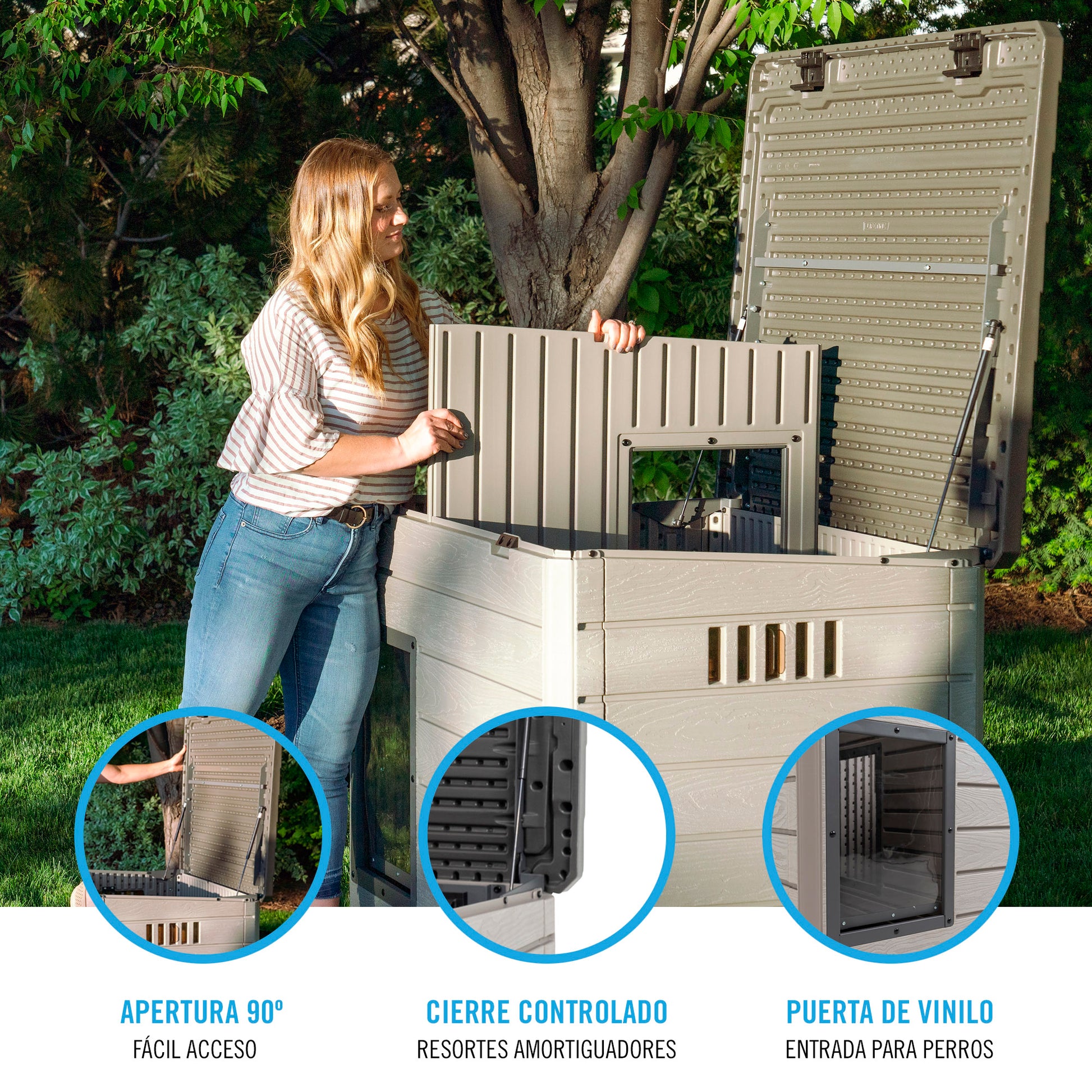 Caseta Para Perro Ultrarresistente Gris Lifetime_1