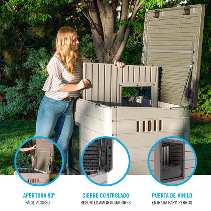 Caseta Para Perro Ultrarresistente Gris Lifetime_1