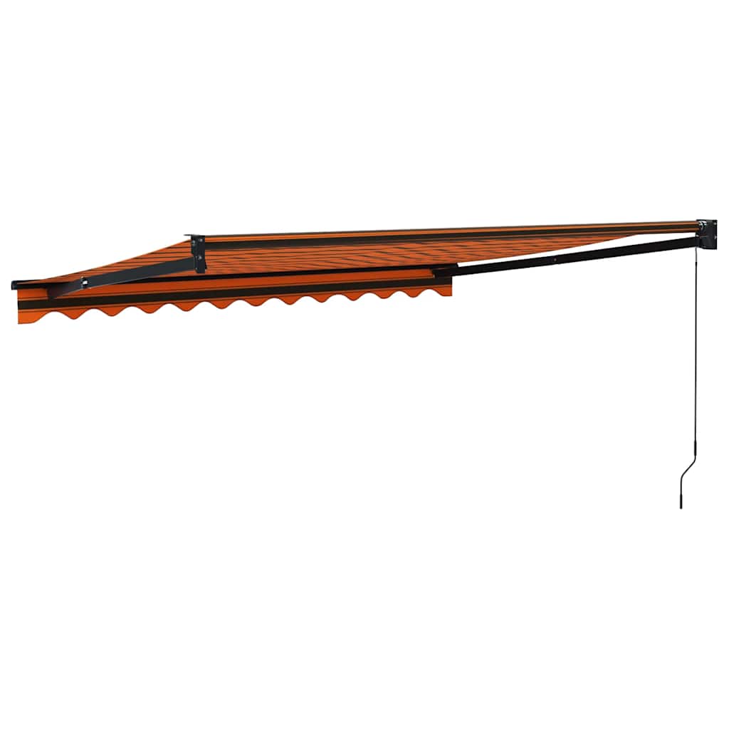Toldo Retráctil Aluminio Y Tela Naranja Y Marrón 3,5x2,5 M_5