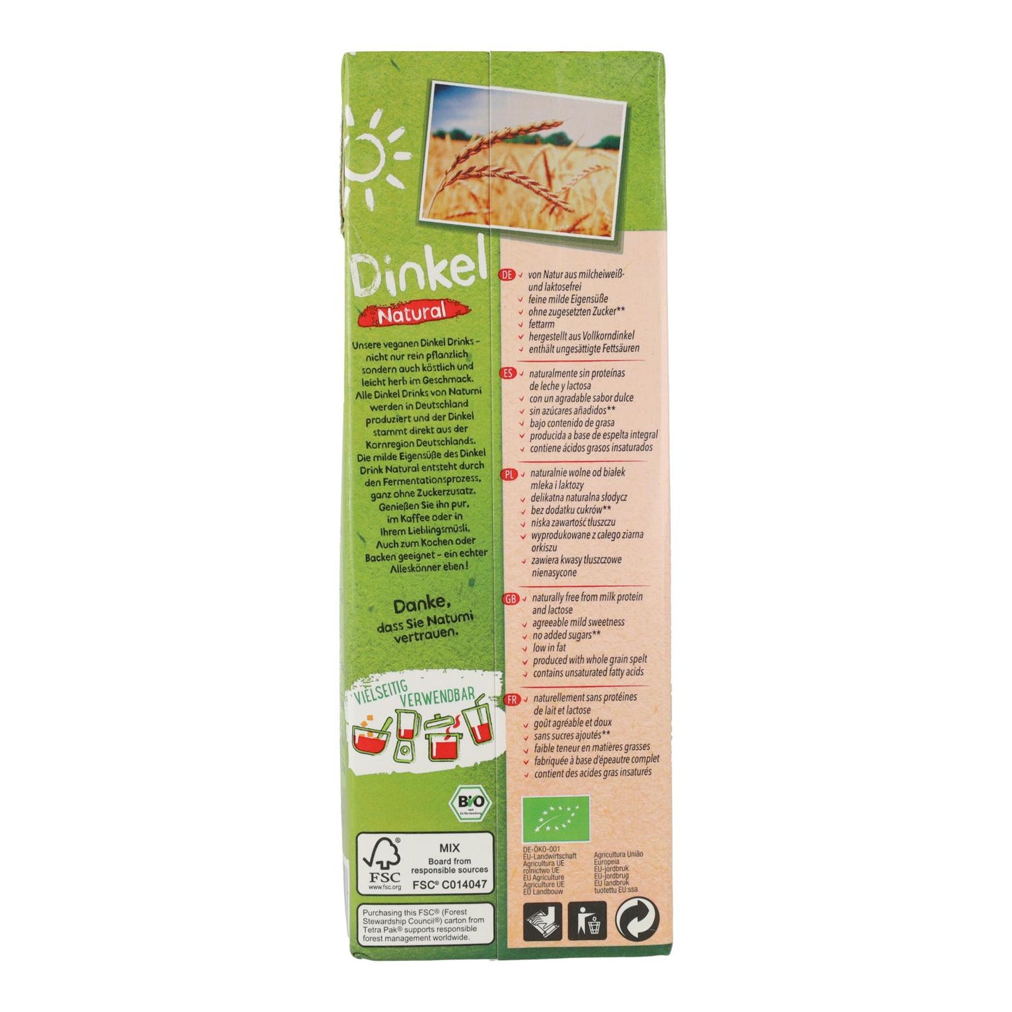 Pack 8x Bebida Espelta BIO Natumi 1L