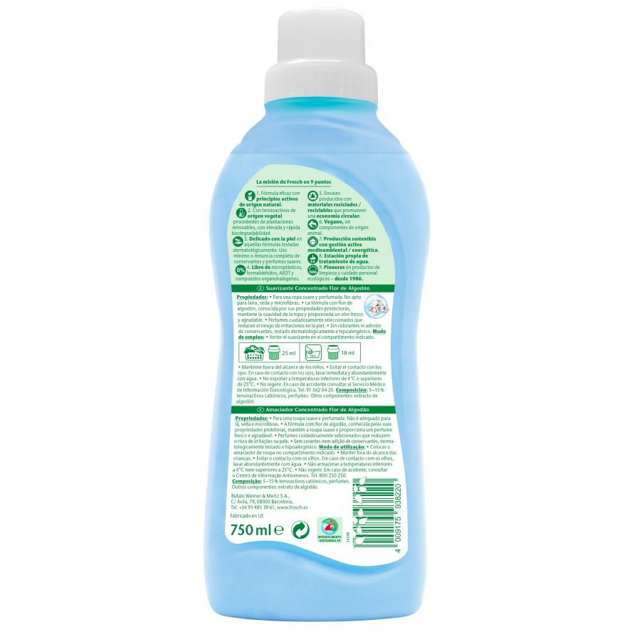 Pack 8x Suavizante Flor de Algodón Frosch 750 ml