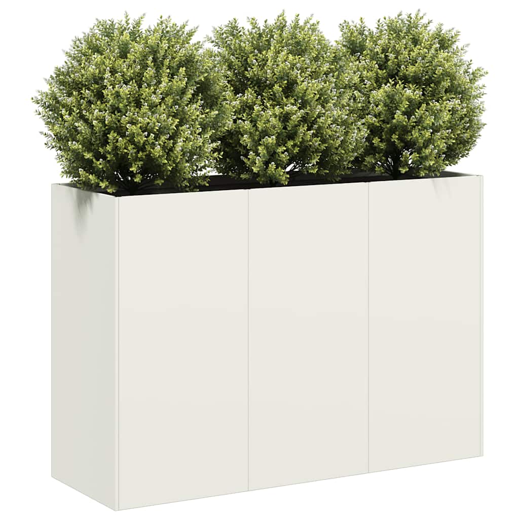 Jardinera De Acero Laminado En Frío Blanco 120x40x80 Cm_1