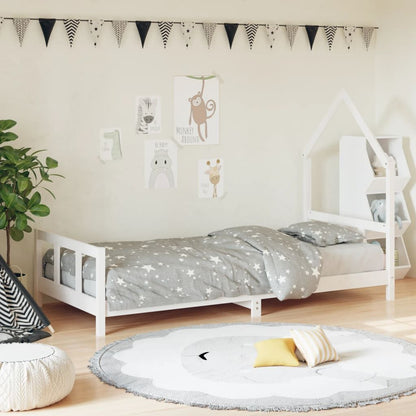 Vidaxl Estructura De Cama Para Niños Madera De Pino Blanco 90x190 Cm_1