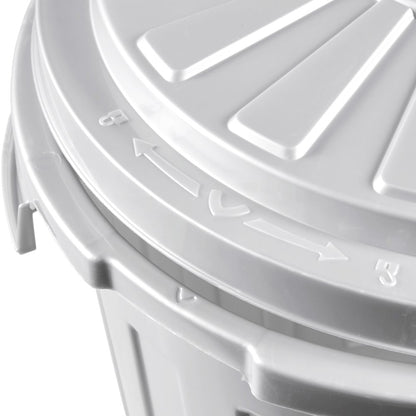 Set De 3 Cubos De Basura/papelera Polivalente Mats Con Tapa Cerrable De Plastico Resistente 7/23/50 Litros En Color Plateado