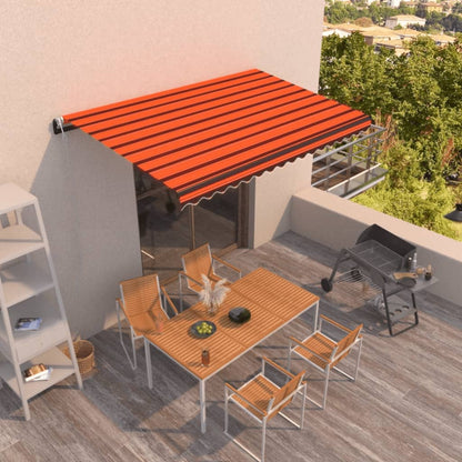 Toldo Automático Retráctil Naranja Y Marrón 450x300 Cm_1