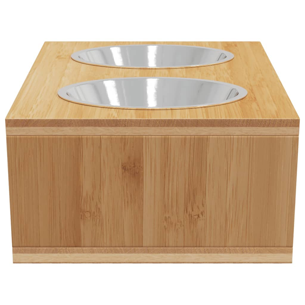 Vidaxl Comederos Altos Para Perros Bambú 35,5x18x10,5 Cm_3