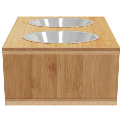 Vidaxl Comederos Altos Para Perros Bambú 35,5x18x10,5 Cm_3