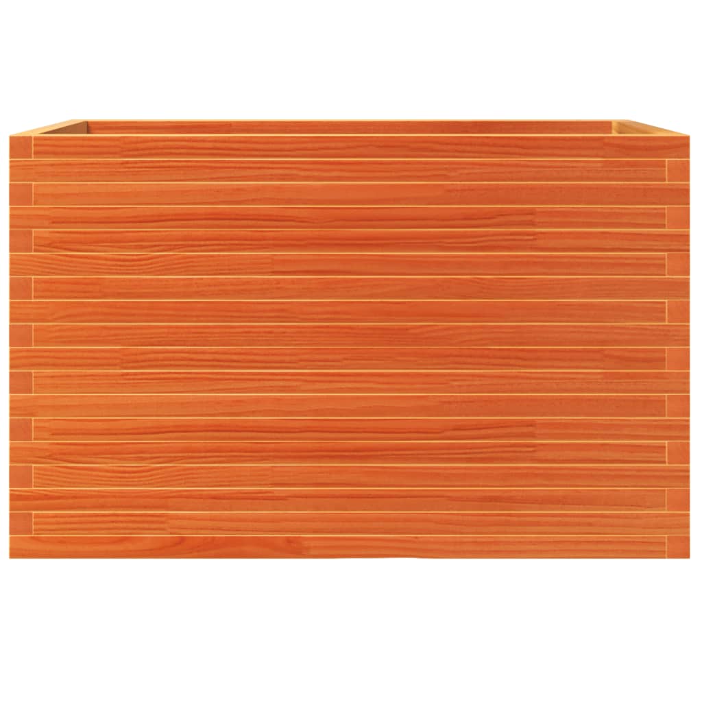 Jardinera Madera Maciza De Pino Marrón Cera 110x60x68,5 Cm_4