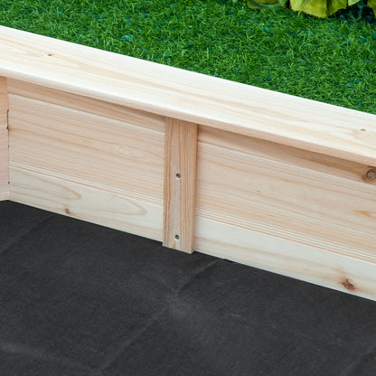 Outsunny Arenero De Madera Para Niños Con Cubierta 139,5x139,5x21,5 Cm Natural_4