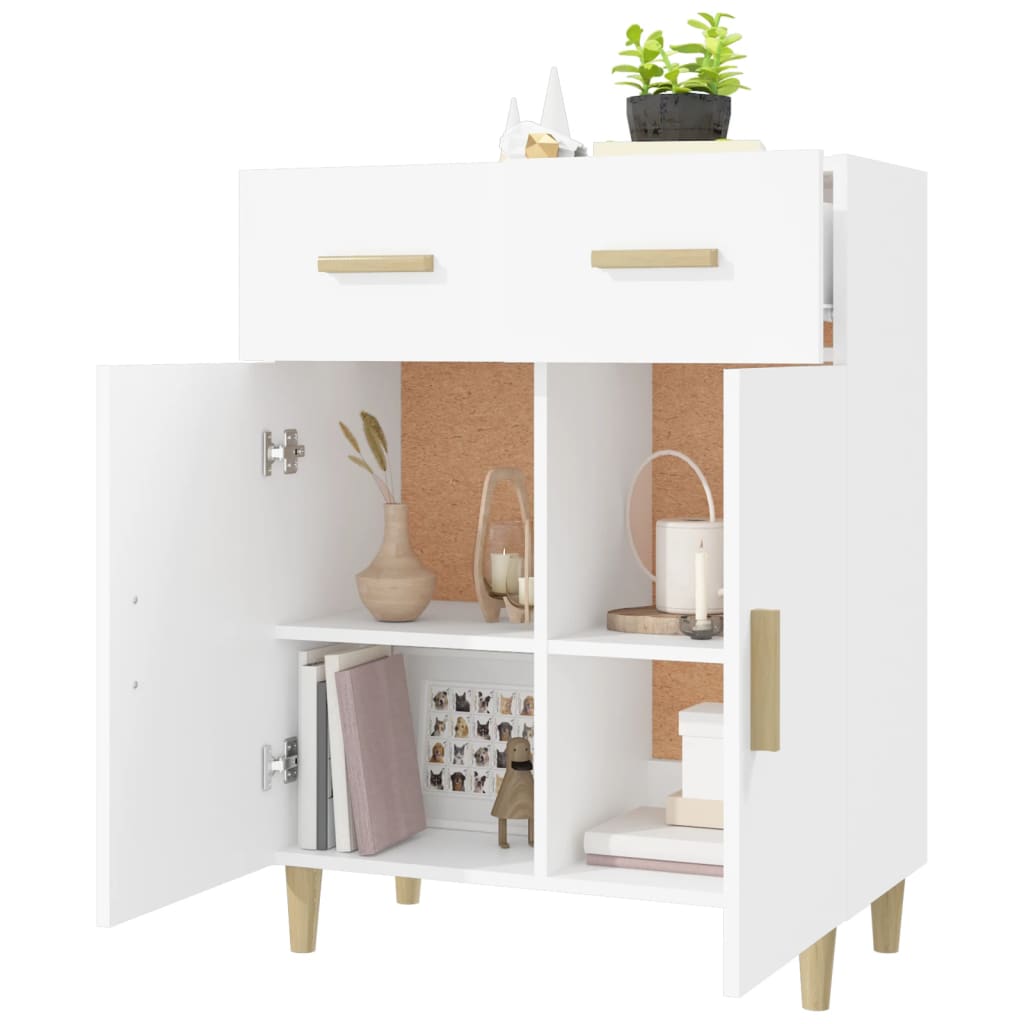 Aparador De Madera Contrachapada Blanco 69,5x34x89 Cm / Vetonek_0