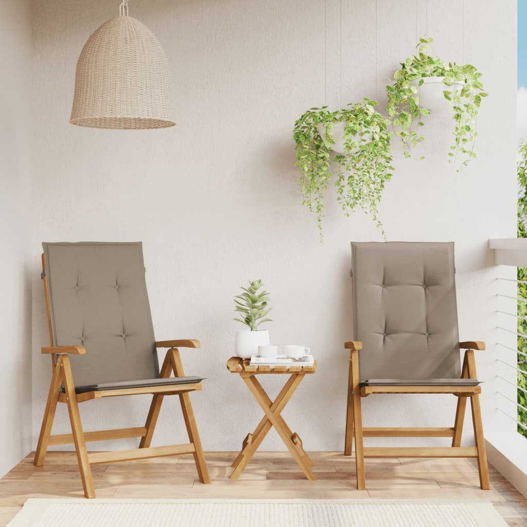 Vidaxl Sillas De Jardín Reclinables Y Cojines 2 Uds Madera Maciza Teca_1