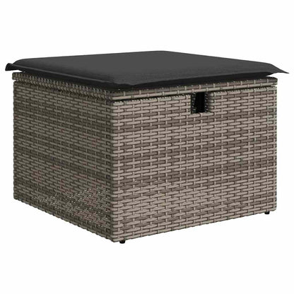 Set De Sofás De Jardín 7 Pzas Con Cojines Ratán Sintético Gris / Vetonek_1