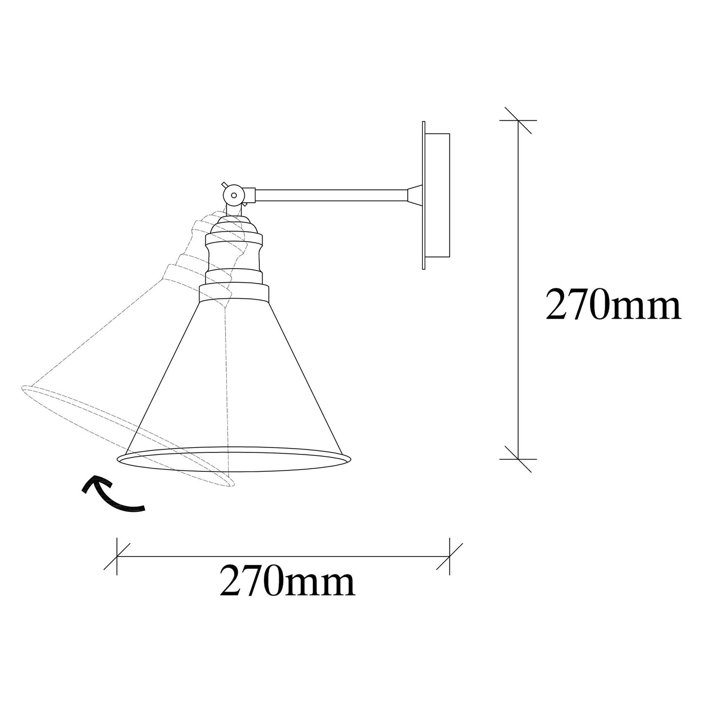 Aplique De Pared, Metal , Negro, 19x27x27, Casquillo E 27 Max 40 W_1