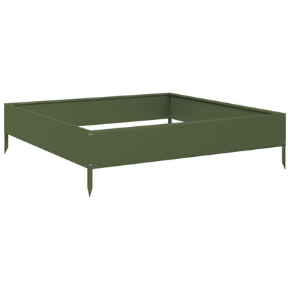 Arriate De Acero Verde Oliva 100x100x26 Cm_5