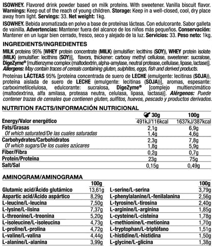 Isowhey - 1kg - Vainilla Con Galletas - Proteína De Aislado De Suero Isolate - Quamtrax_5