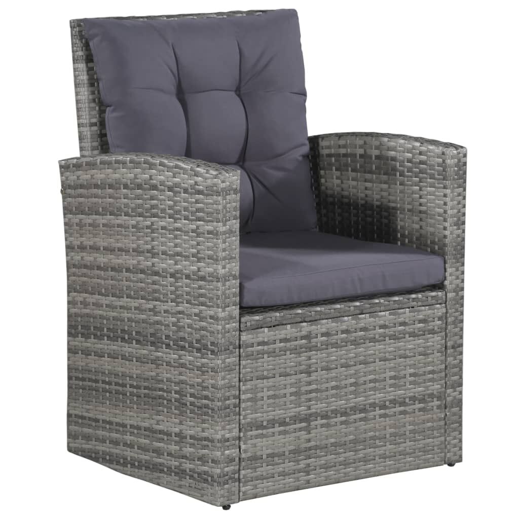 Vidaxl Set De Muebles De Jardín 6 Pzas Y Cojines Ratán Sintético Gris_3