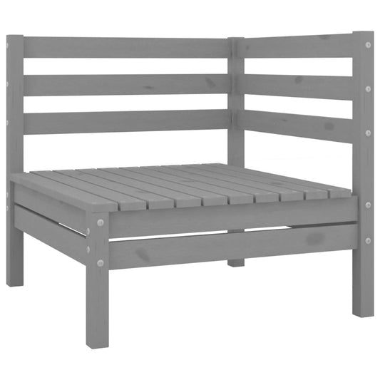 Juego De Muebles De Jardín 6 Piezas Madera Maciza De Pino Gris / Vetonek_0