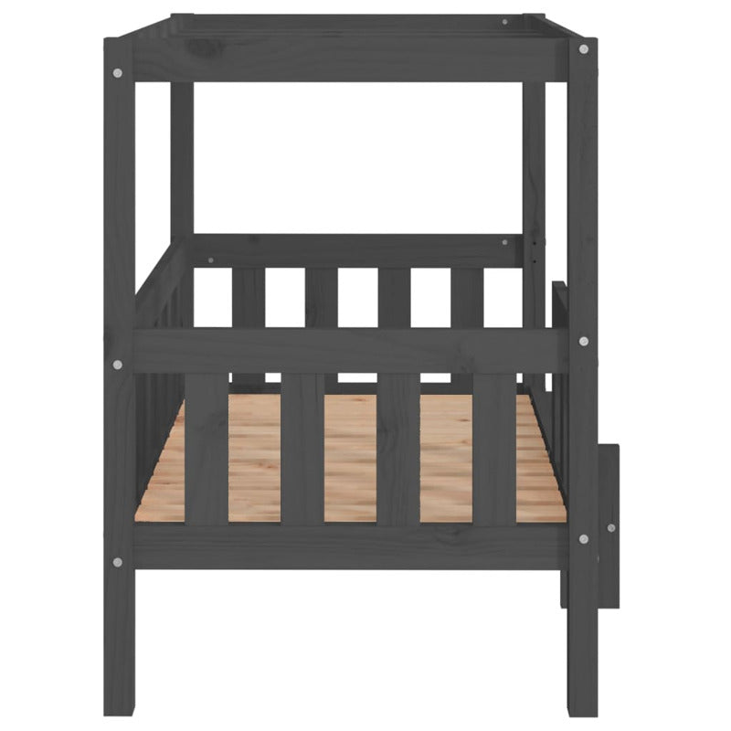 Vidaxl Cama Para Perros Madera Maciza De Pino Gris 95,5x73,5x90 Cm_5