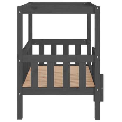 Vidaxl Cama Para Perros Madera Maciza De Pino Gris 95,5x73,5x90 Cm_5