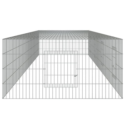 Vidaxl Jaula Para Conejos 4 Paneles Hierro Galvanizado 433x109x54 Cm_4