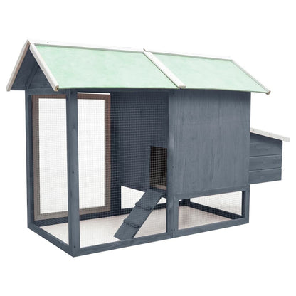 Vidaxl Gallinero Madera Maciza De Pino Y Abeto Gris 170x81x110 Cm_3