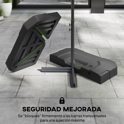 Outsunny Base Para Sombrilla 2 Piezas Rellenable Con Agua 80 Kg O Mezcla 105 Kg_5