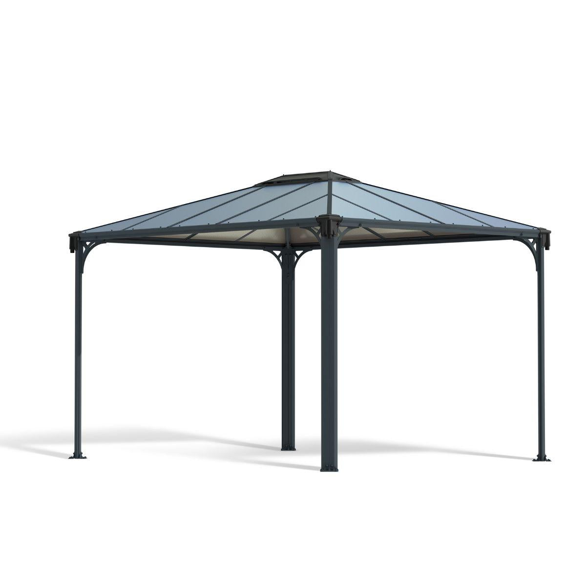 Cenador Martinique 3600 Gazebo De Aluminio gris Con Vidriado De policarbonato bronce Canopia by Palram