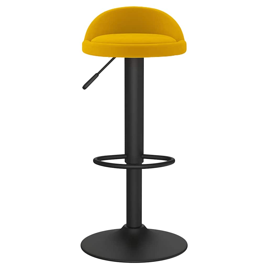 Taburete De Cocina De Terciopelo Amarillo_1