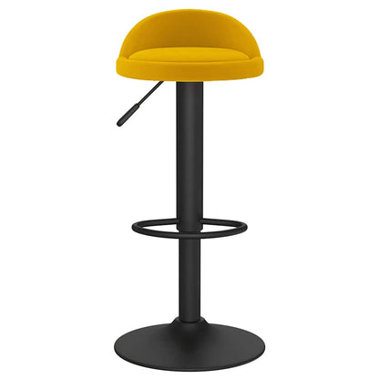 Taburete De Cocina De Terciopelo Amarillo_1